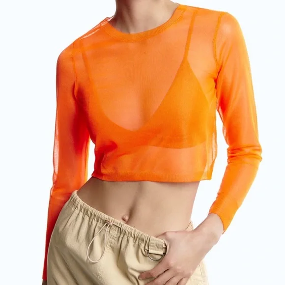 Zara Semi-Sheer Knit Top - Picture 2 of 6